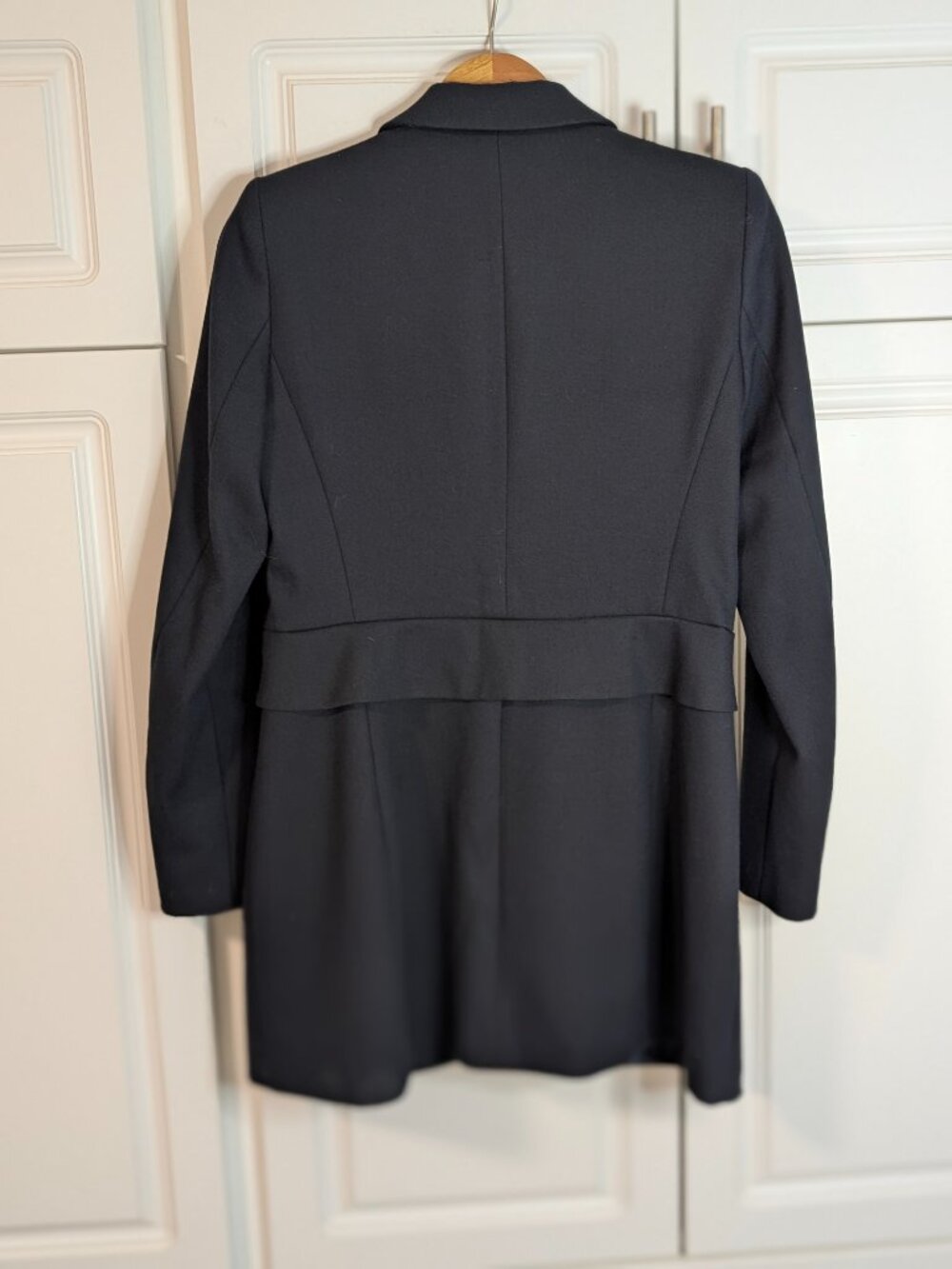 Zara Longline Tailored Navy Blazer Frock Coat L Old Money Chic Quiet Luxury EUC - Picture 6 of 16